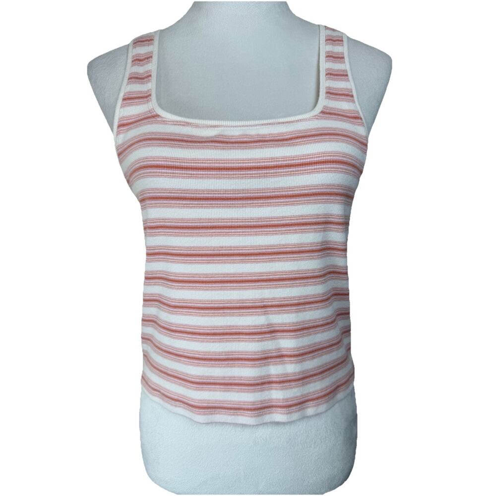 American Eagle Outfitters Striped Crop Tank Top XL Ribbed Y2K Stretch Beach